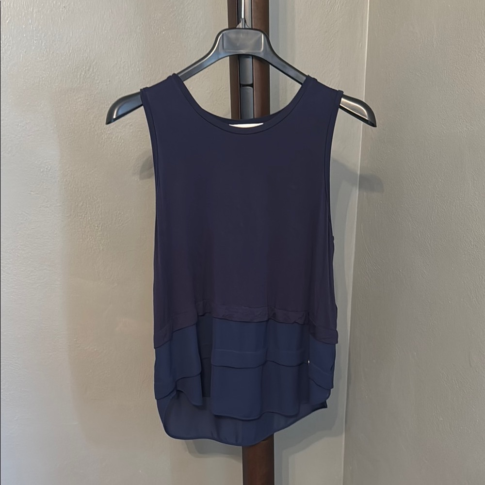Michael Kors Navy Sleeveless Layered Top